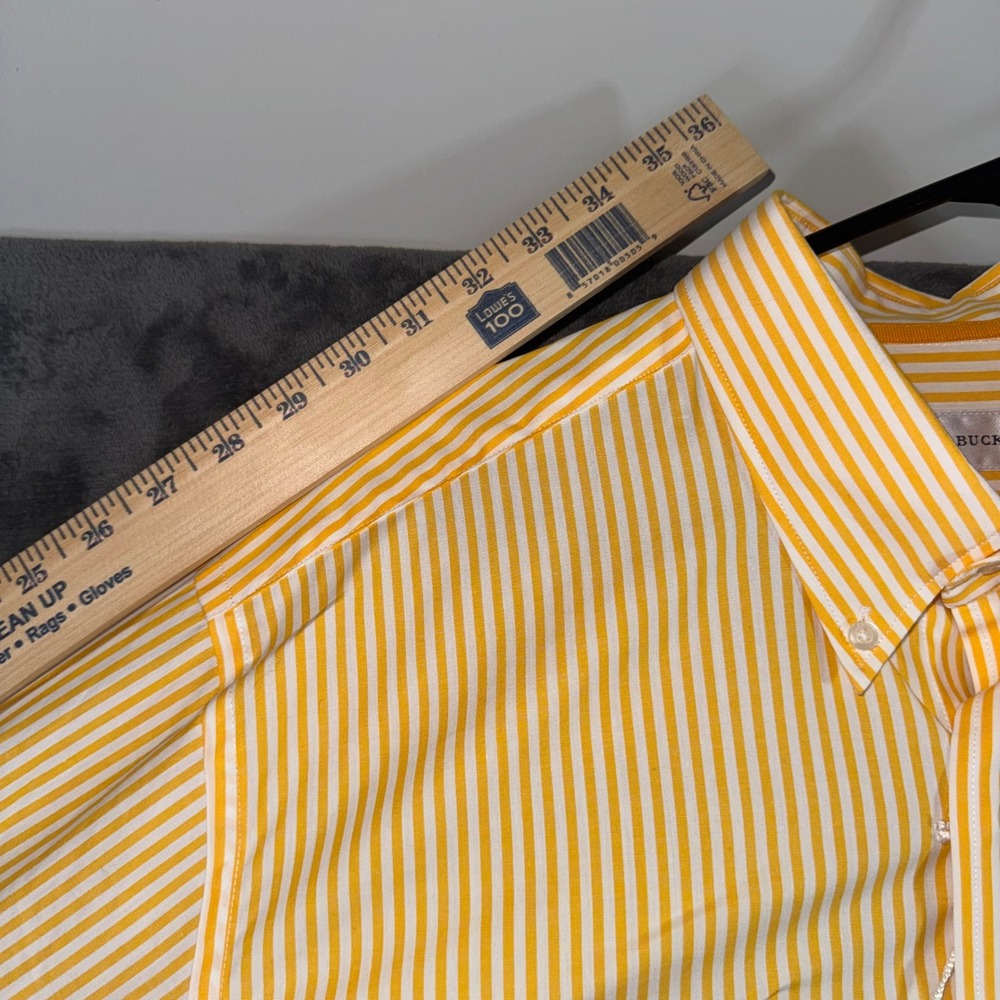 Mens Large Cutter & Buck Button Down Shirt Yellow New Southern Mississippi NWT - Picture 10 of 11